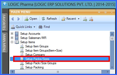 pharma pack size menu